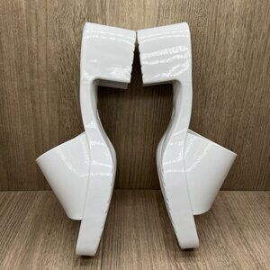 BEACH by Matisse Wade Platform Slide Jelly Sandals Sz 9 Slip On Block Heel White